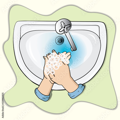 washing hand in the washtab