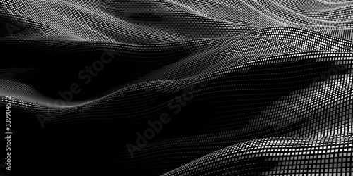 Metallic abstract wavy liquid background