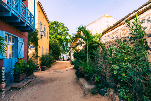 Fototapeta Naklejka Na Ścianę i Meble -  Traditional architecture at Goree island, Dakar, Senegal. West Africa.