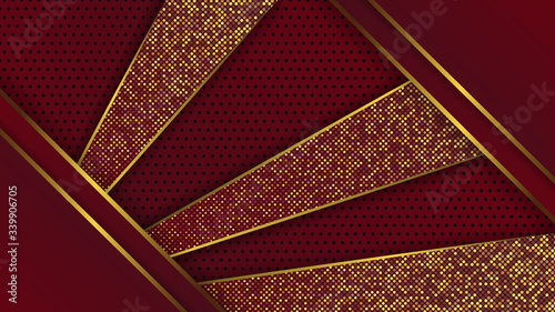 Luxury abstract background with elements of red in dark colors. Light lines