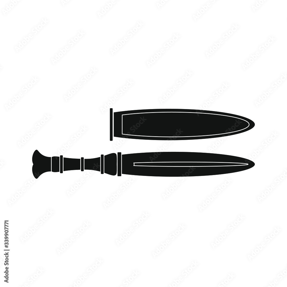 Gold Egyptian dagger. illustration for web and mobile design. Gold Egyptian dagger. illustration for web and mobile design.