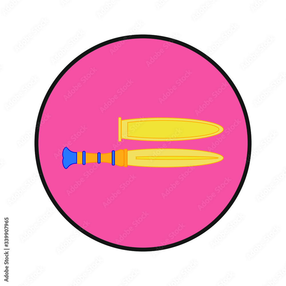 Gold Egyptian dagger. illustration for web and mobile design. Gold Egyptian dagger. illustration for web and mobile design.