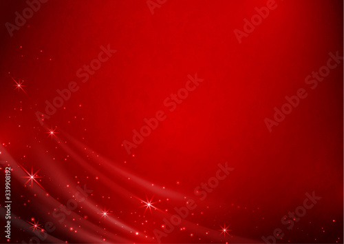 Bright festive magic background with waves, lens flare and stars. Vector.