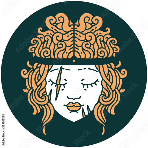 human barbarian character icon