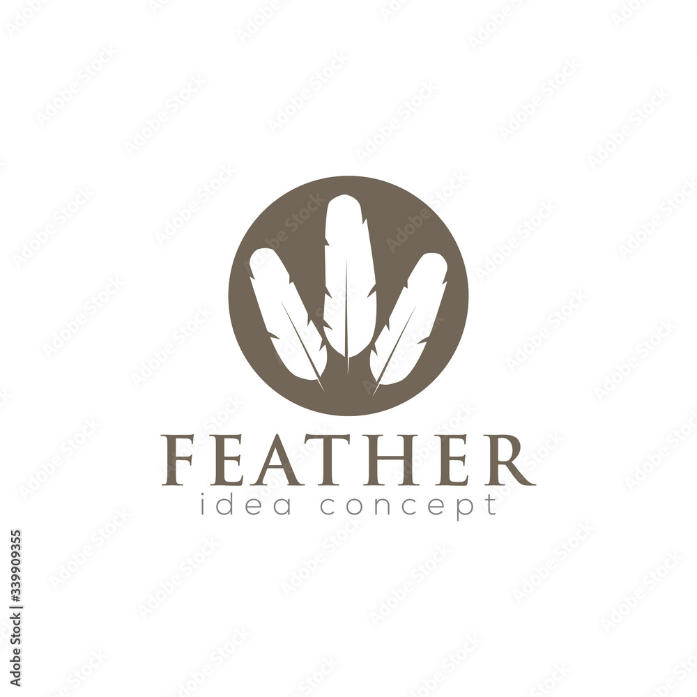 Obraz premium Creative Feather Logo Design Template