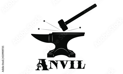 Logo forge - anvil and sledgehammer