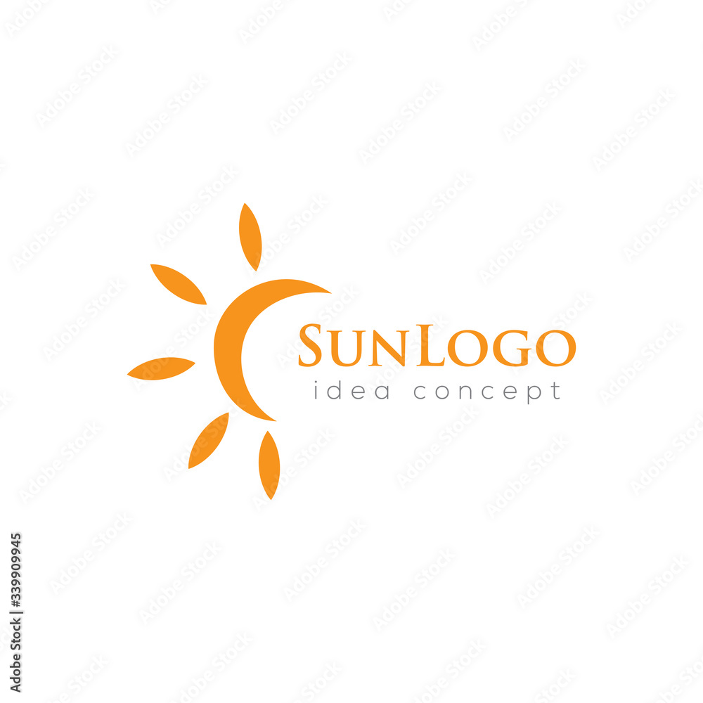 Naklejka premium Creative Sun Concept Logo Design Template