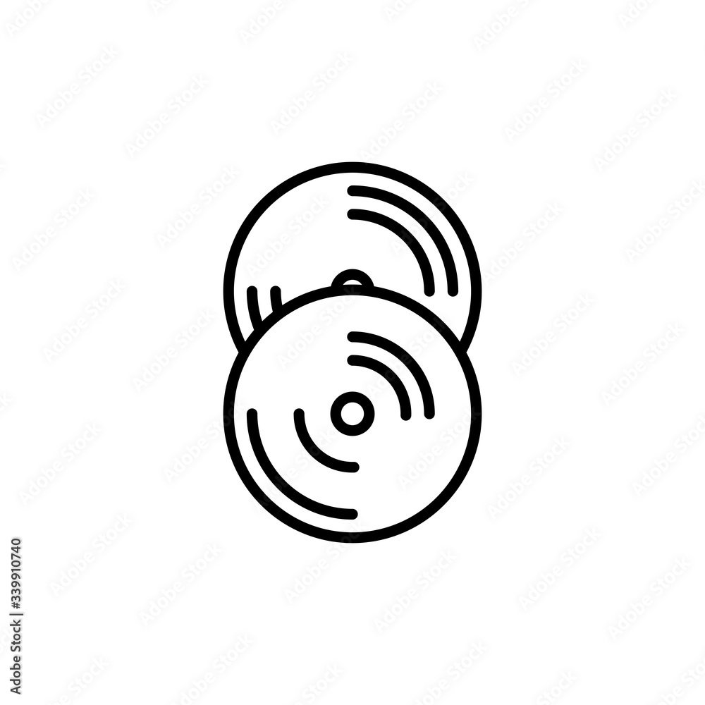 Old CD record outline icon. Vector illustration line design style for web, mobile and infographics. Old CD record outline icon. Vector illustration line design style for web, mobile and infographics.