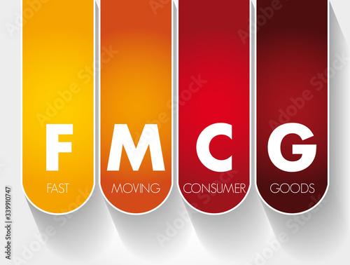 FMCG - Fast Moving Consumer Goods acronym, business concept background