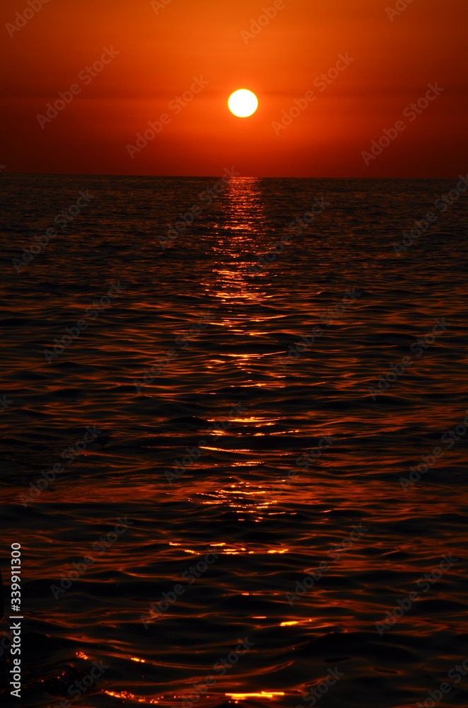 beautiful landscape sunset over the sea