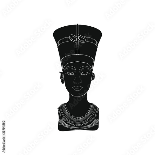 Statue of Neferu Aton Nefertiti who was an Egyptian queen. illustration for web and mobile design.