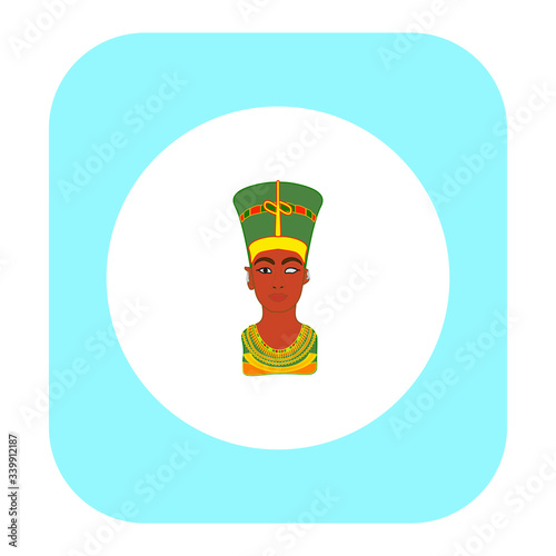 Statue of Neferu Aton Nefertiti who was an Egyptian queen. illustration for web and mobile design.