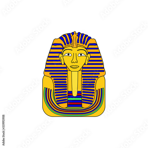funerary mask, from emperor tutankhamun of egypt. illustration for web and mobile design.