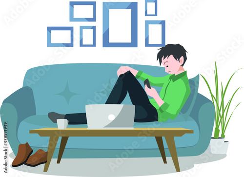 A man is not productive while working from home