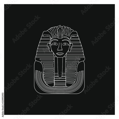 funerary mask, from emperor tutankhamun of egypt. illustration for web and mobile design.