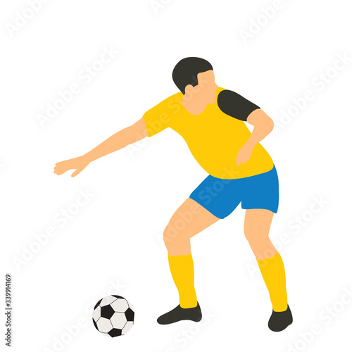 white background, in a flat style soccer player, sport
