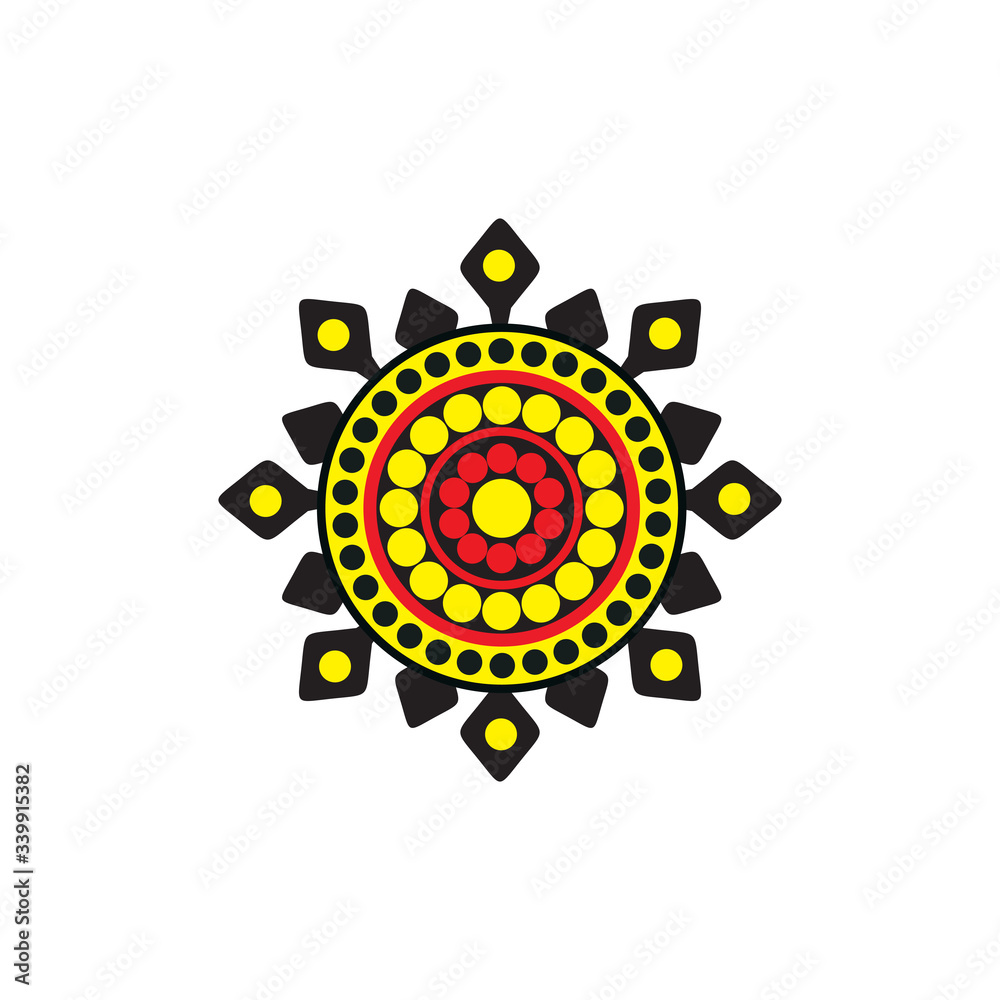 Aboriginal art dots painting icon logo design Aboriginal art dots painting icon logo design