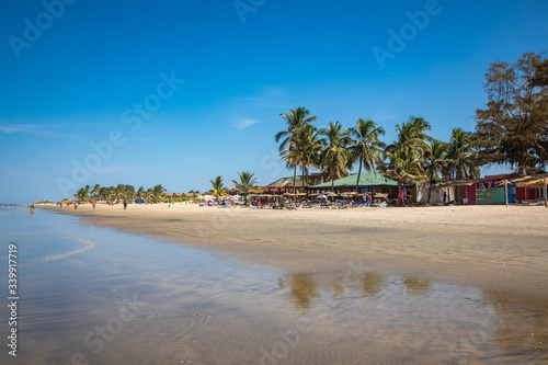 Fototapeta Naklejka Na Ścianę i Meble -  Beach near the Senegambia hotel strip in the Gambia, West Africa.