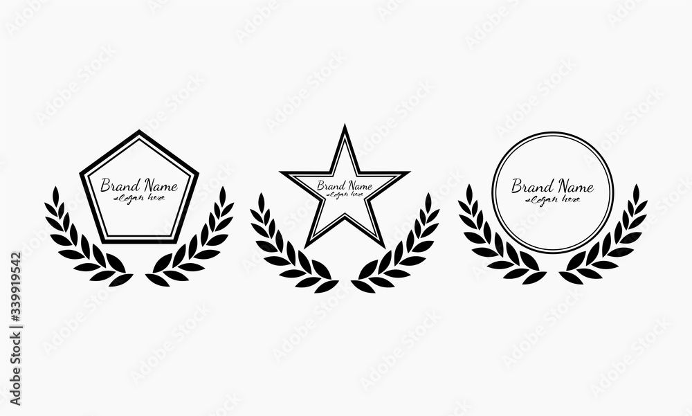 set black silhouete frame minimalist concept design logo set black silhouete frame minimalist concept design logo
