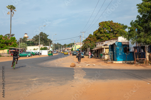 Fototapeta Naklejka Na Ścianę i Meble -  Typical small town in Gambia. Bakau.