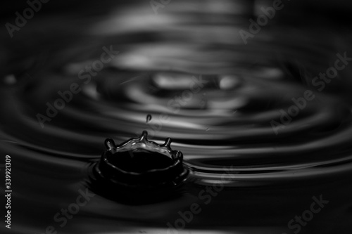 drop hole on the background of circles on the water