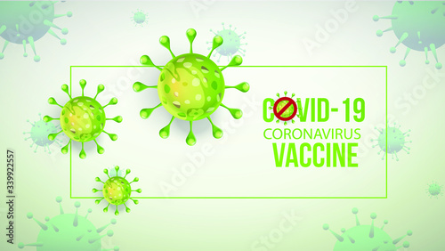 Covid-19 coronavirus vaccine background with virus cells