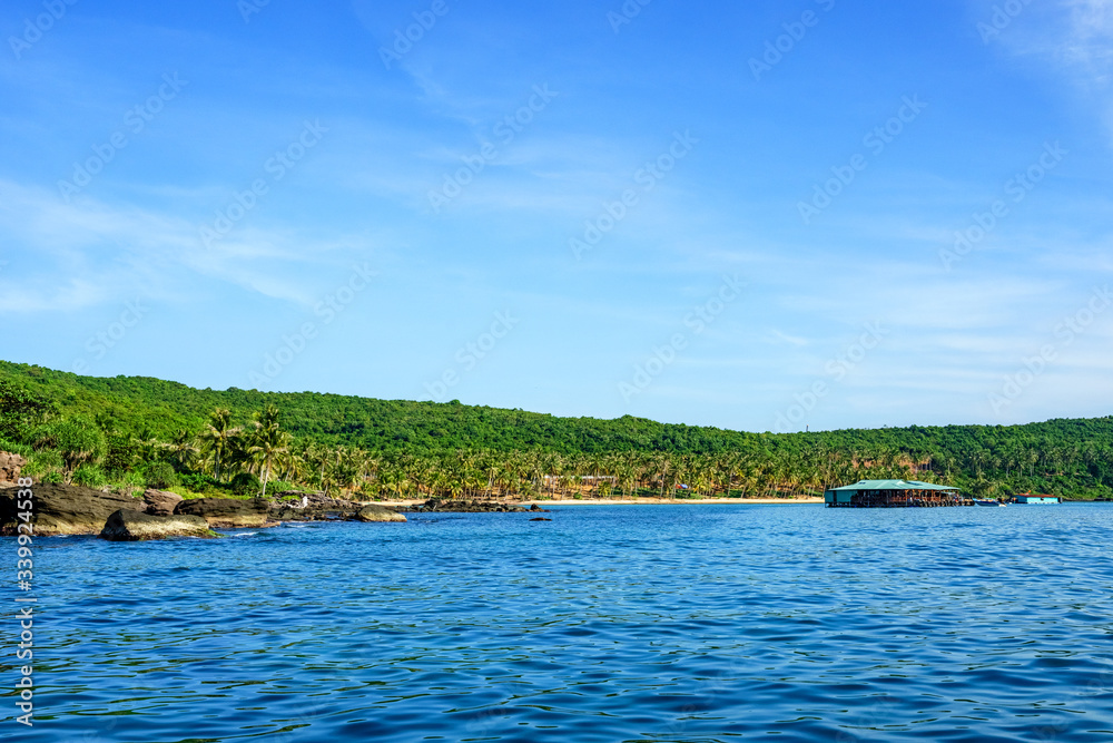 Sea and boats at Thom island, Phu Quoc, Kien Giang, Vietnam Sea and boats at Thom island, Phu Quoc, Kien Giang, Vietnam