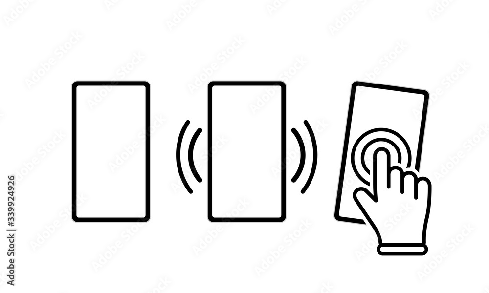 Phone, smartphone icon in black color. Mobile phone with hand or vibration symbol on an isolated background. EPS 10 vector Phone, smartphone icon in black color. Mobile phone with hand or vibration symbol on an isolated background. EPS 10 vector