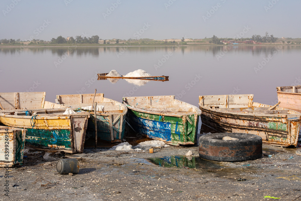 Lac Rose or Retba Lake. Dakar. Senegal. West Africa. UNESCO World Heritage.