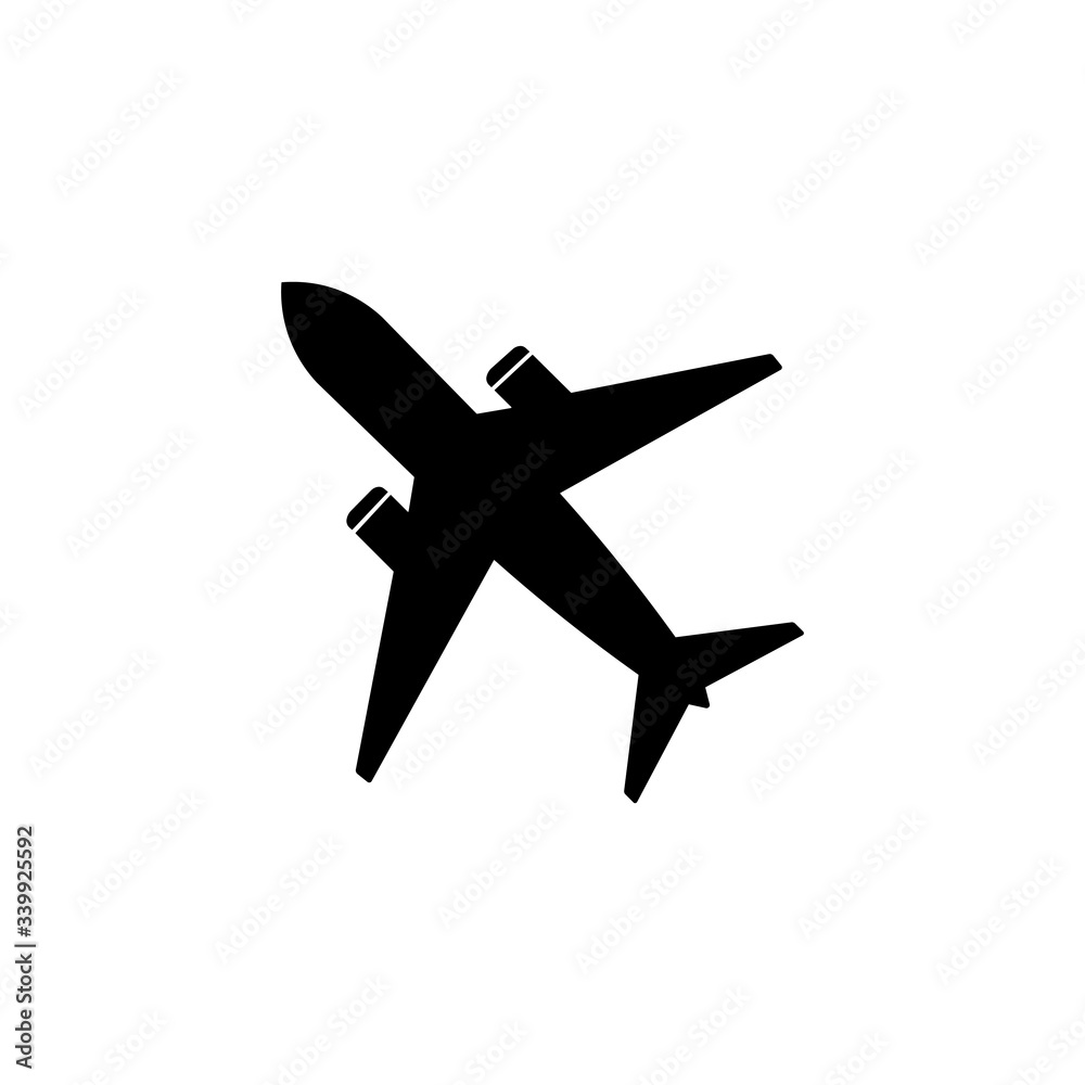 Aircraft, plane icon in black simple design on an isolated background. EPS 10 vector Aircraft, plane icon in black simple design on an isolated background. EPS 10 vector