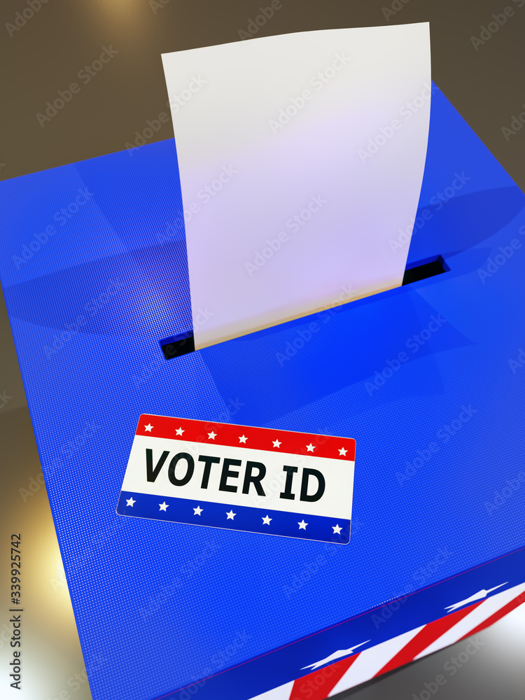Fototapeta premium US ballot box with Voter ID card