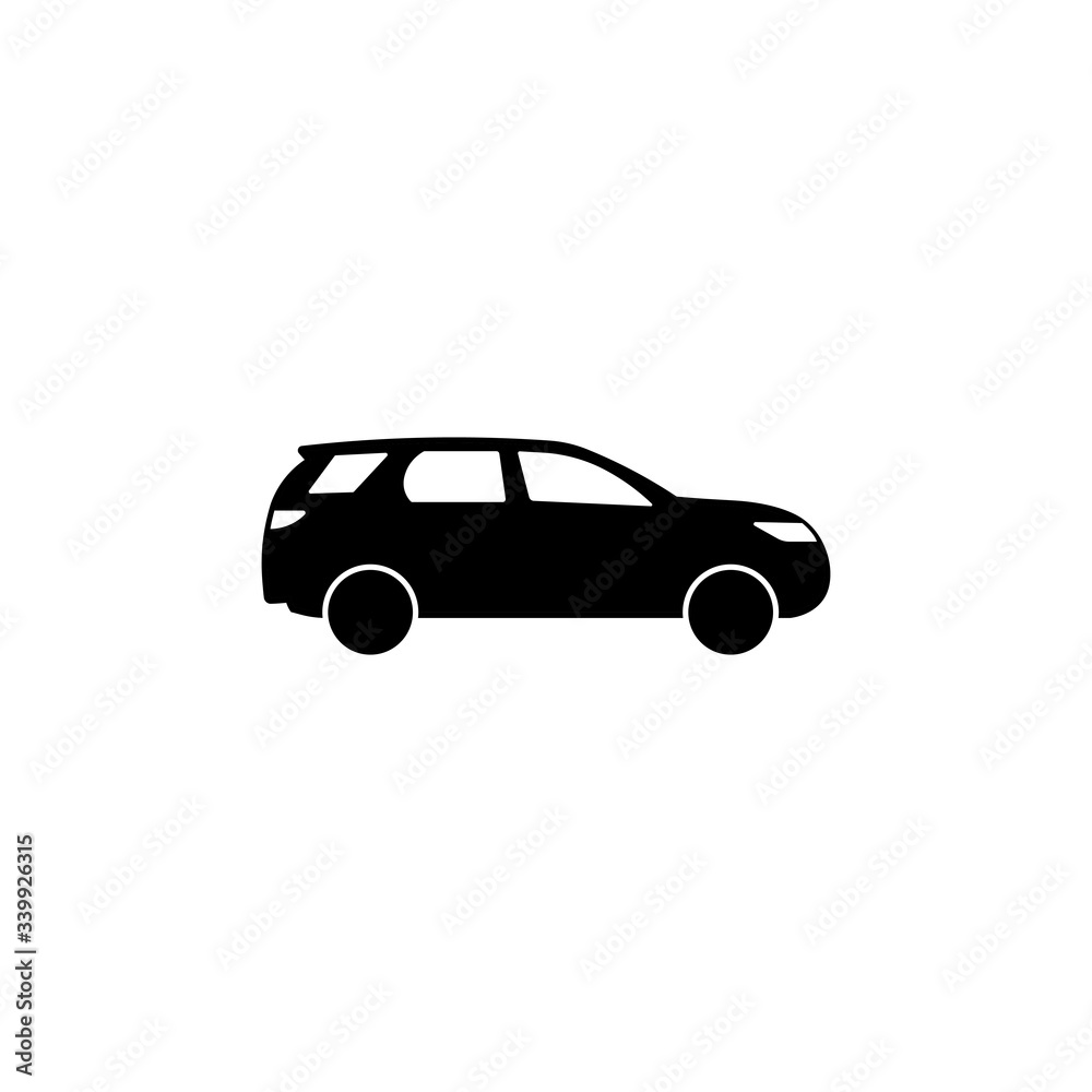 Car icon in black simple design on an isolated background. EPS 10 vector