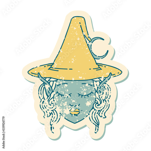 elf mage character face illustration