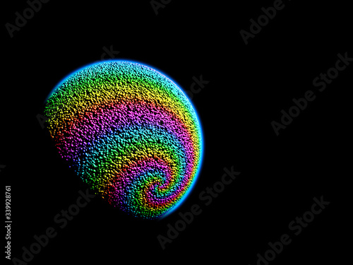 Vivid Colored Dot floating in the blackness of Space.  Homage to Carl Sagan's Pale Blue Dot