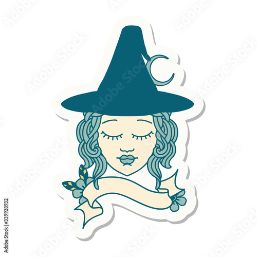 human witch character face sticker