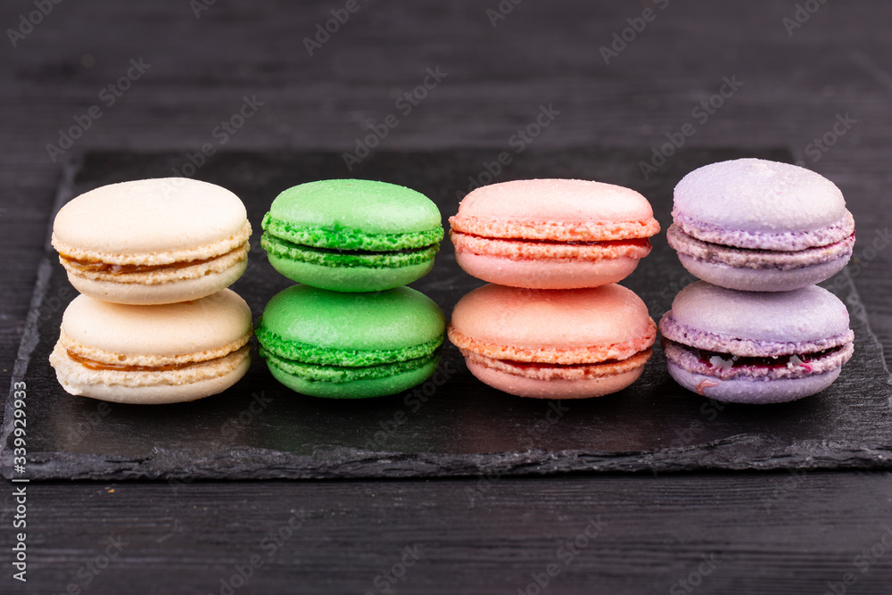 Associate desserts with different taste on black background Associate desserts with different taste on black background