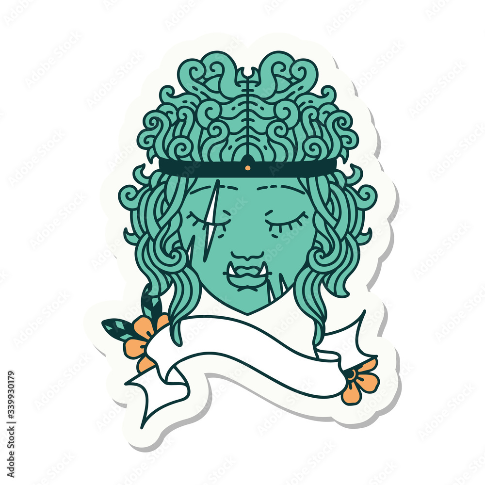 orc barbarian character face sticker orc barbarian character face sticker