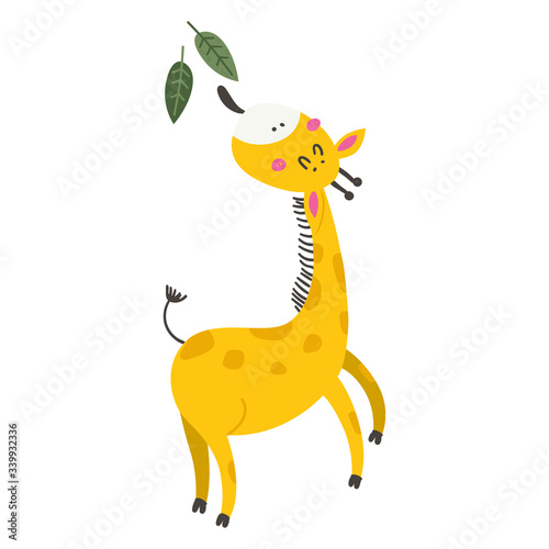 Cute cartoon little giraffe.