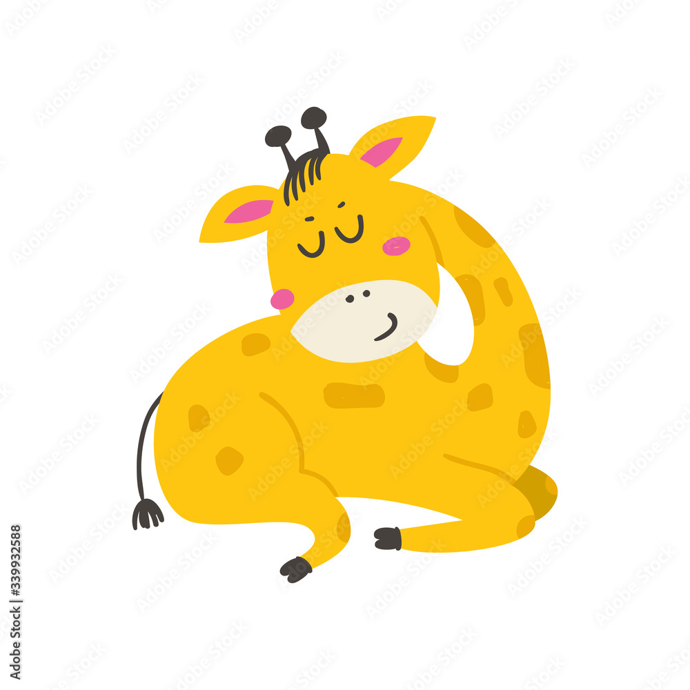 Cute cartoon little giraffe. Cute cartoon little giraffe.