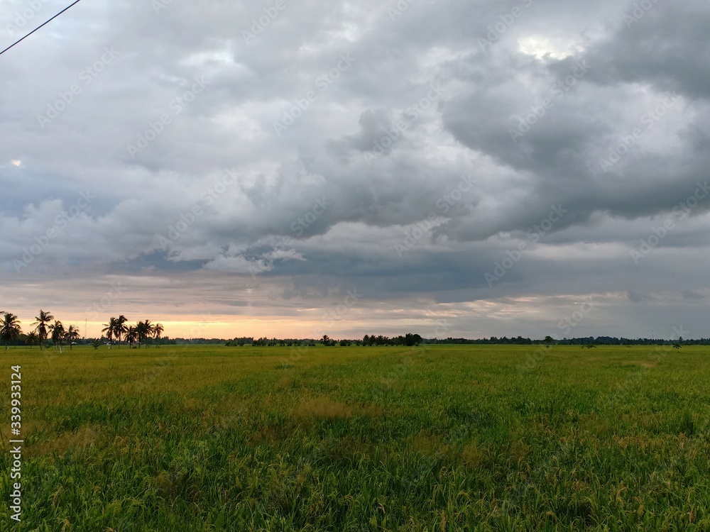 Fototapeta premium black clouds with blue sky