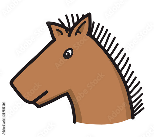 Horse / cartoon vector and illustration, hand drawn style, isolated on white background.