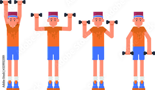 Man exercising to keep his healthy body in home
