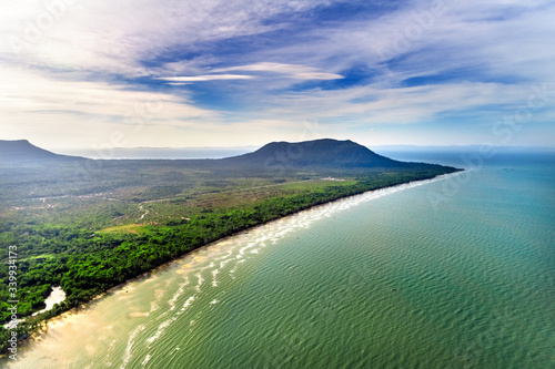 Royalty high quality free stock image aerial view of Hon Mot beach in Phu Quo...