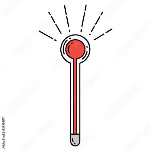 traditional tattoo style glass thermometer