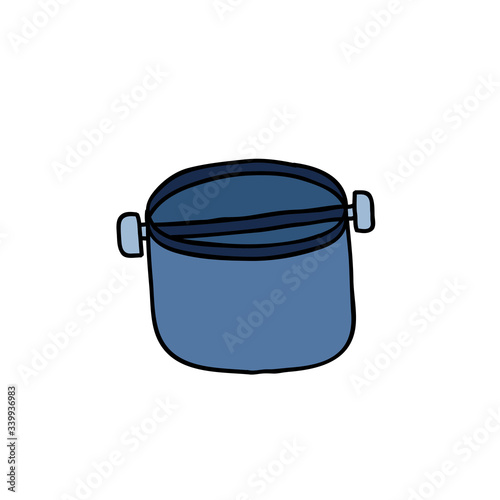 doodle icon. coffee barista knock box. isolated on white background. vector illustration