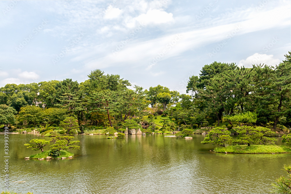 Scene at the Old Shukkeien Garden in Hiroshima, Japan