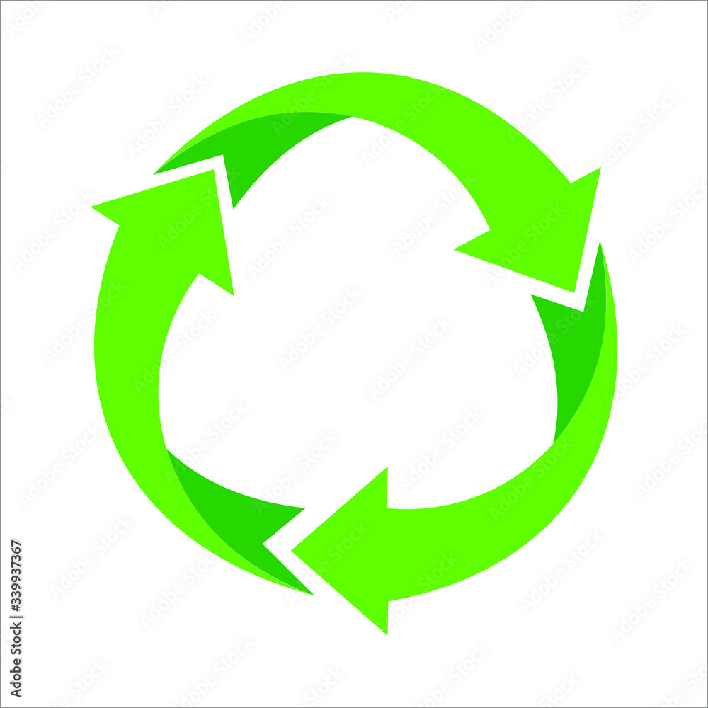 Recycle logo in vector in issolated background Recycle logo in vector in issolated background