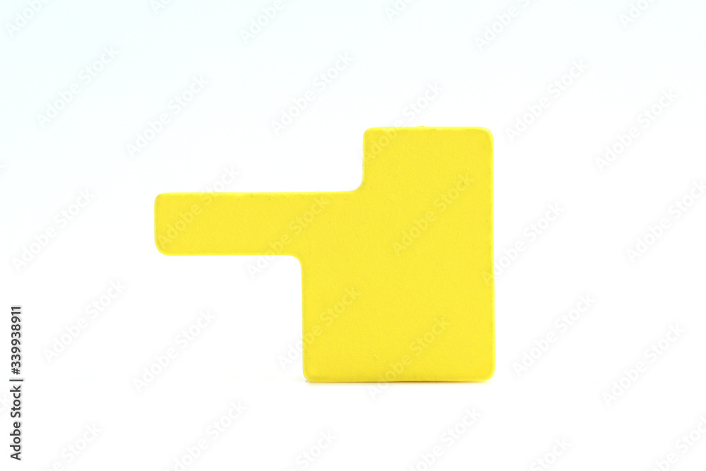 Wooden puzzle piece isolated on white background Wooden puzzle piece isolated on white background