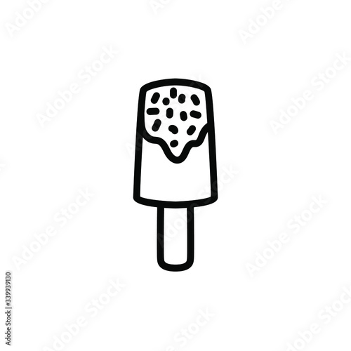 Ice cream icon vector , template logo design emblem isolated , best quality abstract element milk white product snack , summer outline solid background white multimedia food
