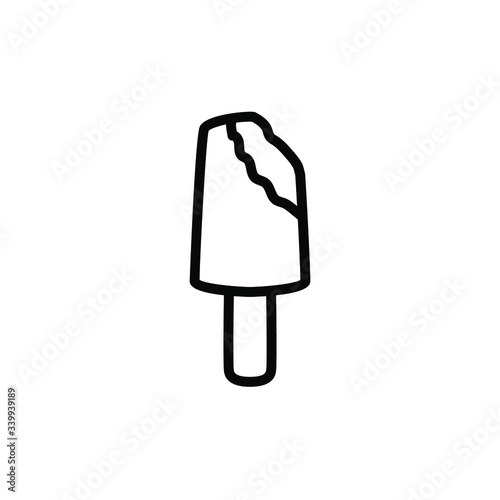 Ice cream icon vector , template logo design emblem isolated , best quality abstract element milk white product snack , summer outline solid background white multimedia food 